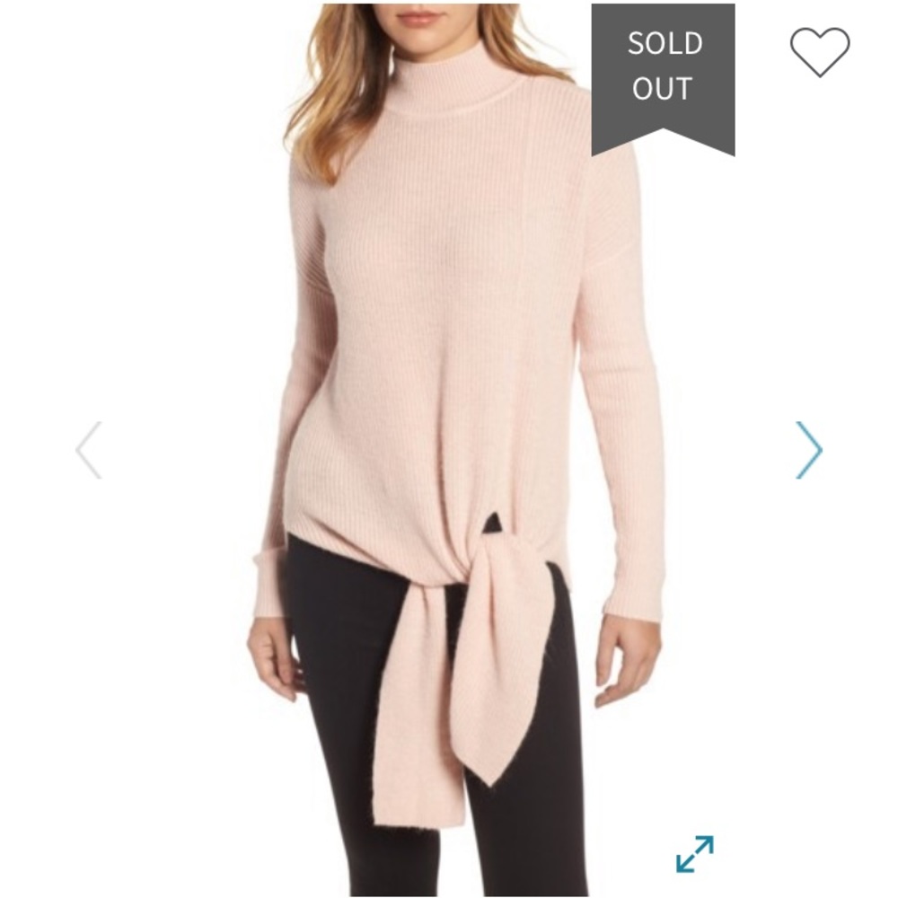 Halogen Tie Hem Sweater- pink smoke